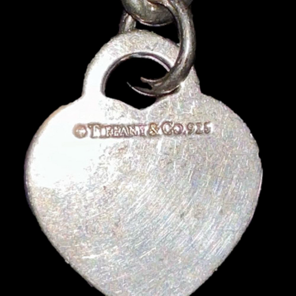 Tiffany & Co. Sterling Silver Heart Necklace 18" Chain - Picture 7 of 8
